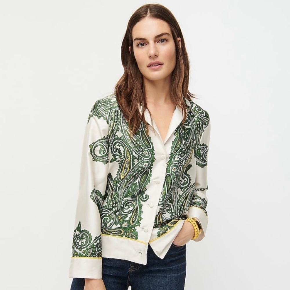 🎉HPx4🎉 J.Crew Drapey Button-up Shirt Paisley Print
